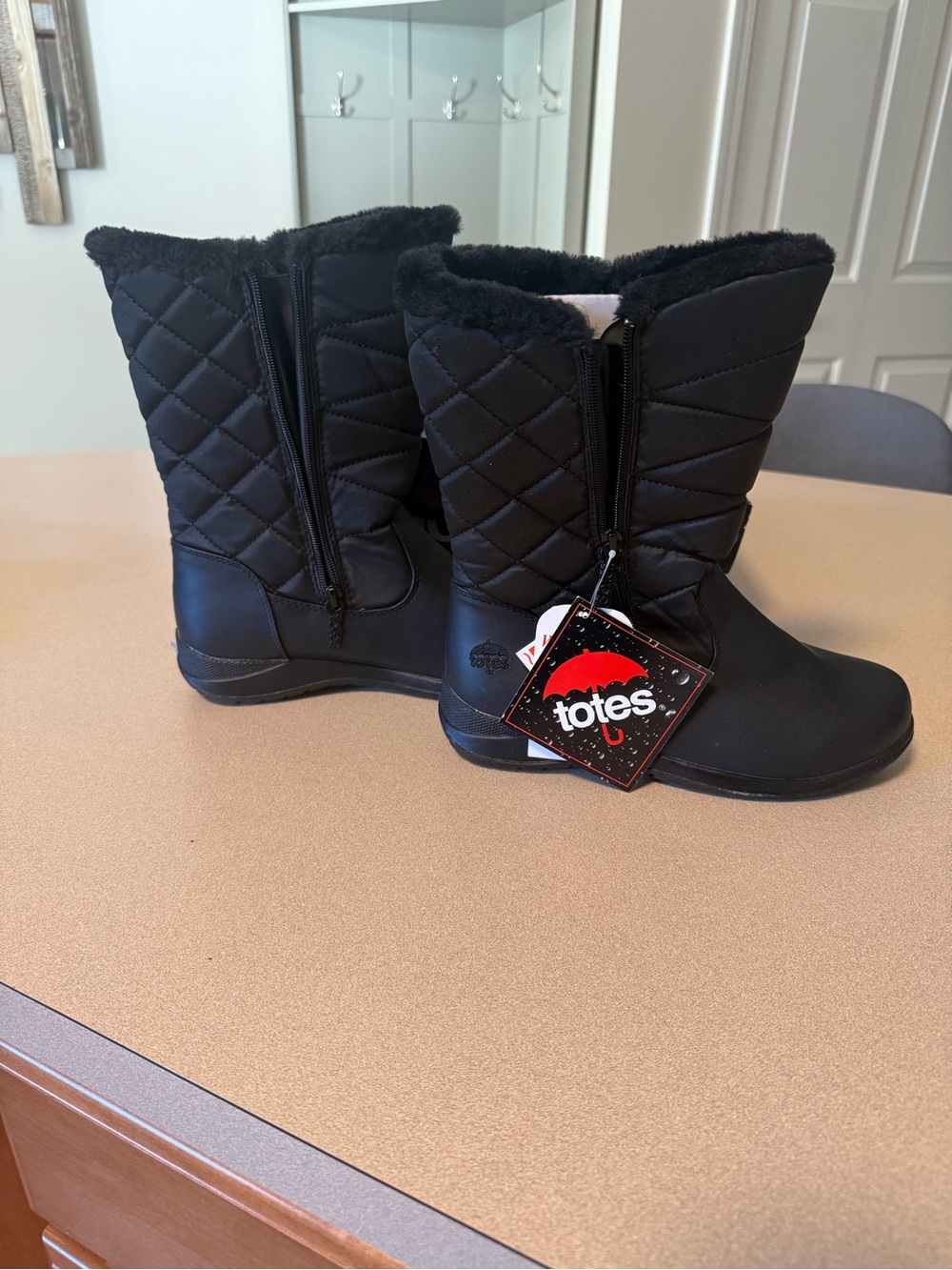 totes Quilted Winter & Rain Boots - Black